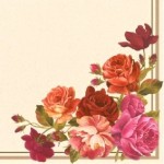 Салфетка для декупажа трехслойная бумажная, 25х25 см, "Розы Катрин"